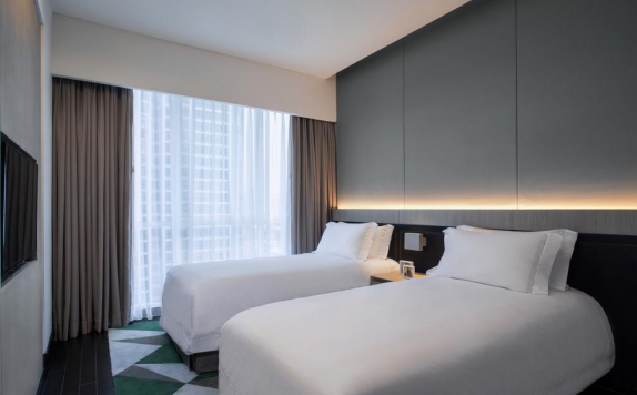 guest room twin bed di Fraser Place Setiabudi Jakarta