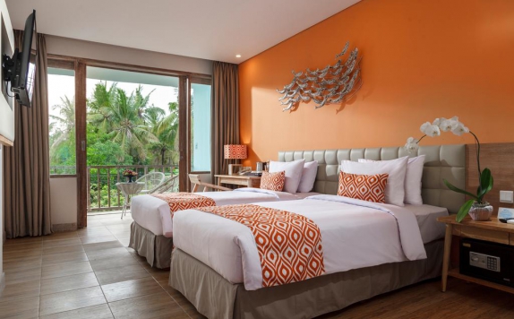 guest room twin bed di Mahagiri Resort Nusa Lembongan