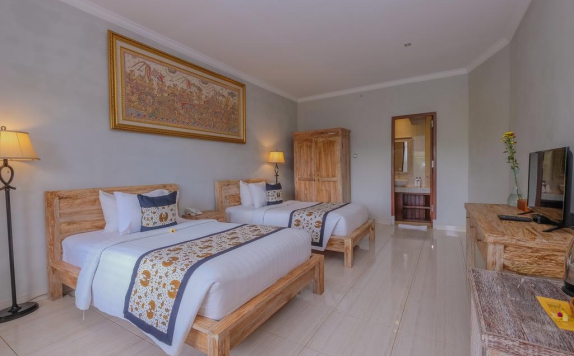 guest room twin bed di Pondok Sebatu Villa